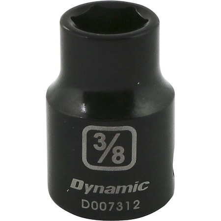Dynamic 3/8" Drive Standard Socket, Black Phosphate, Tools 3/8" Drive 6 Point SAE, 3/8" Standard Length D007312
